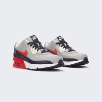 Tenis NIke Air Max 90 Leather GS Light Smoke Bright Crimson CD6864 021