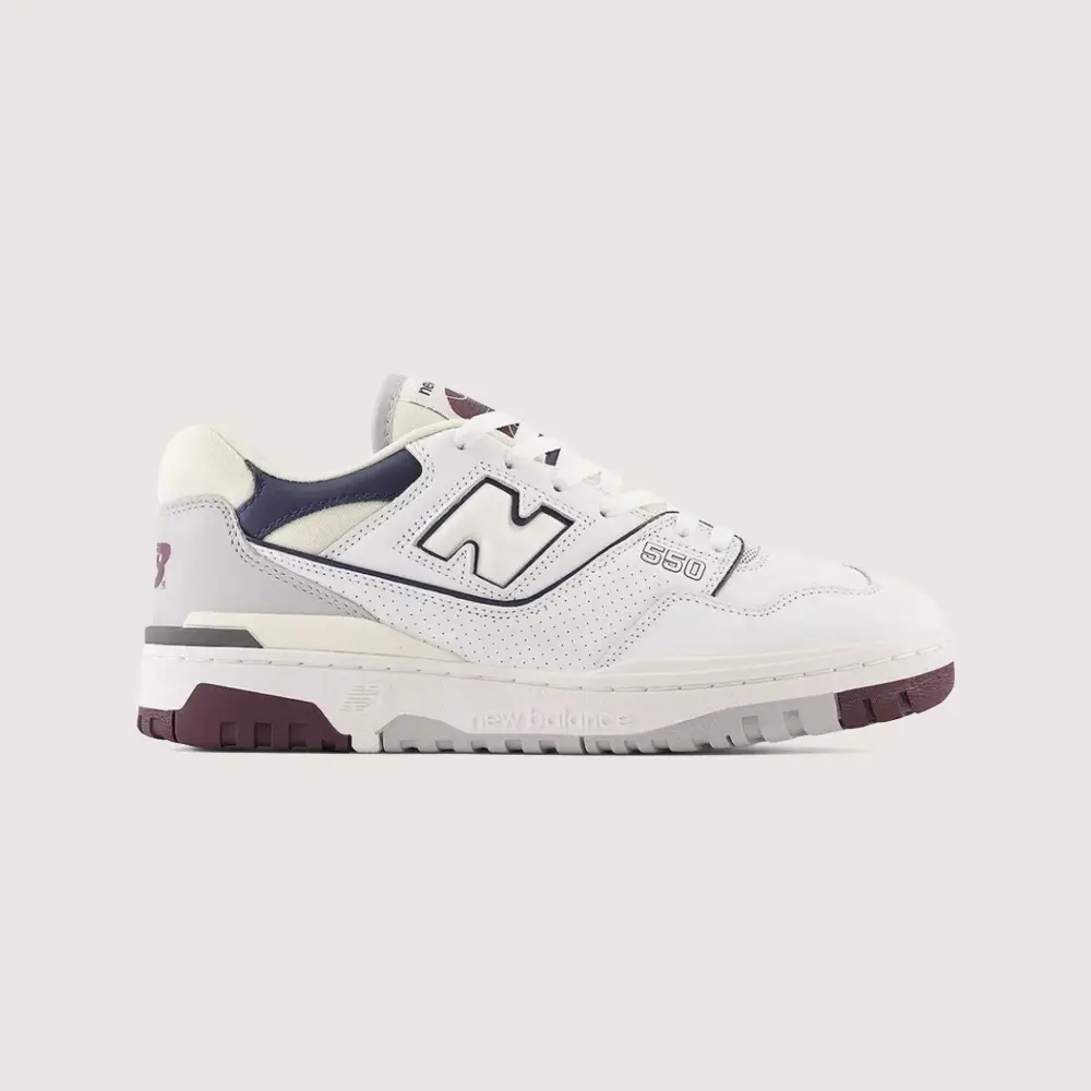 Tenis New Balance 550 White Natural Indigo Burgundy Blanco BB550PWB