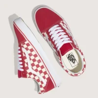 Tenis Vans Old Skool (Primary Check) Racing Red White VN0A38G1P0T