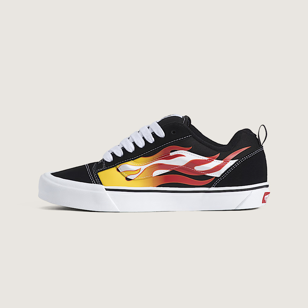 Tenis Vans Knu Skool Black Flame Red Orange Yellow VN000EE6Y09