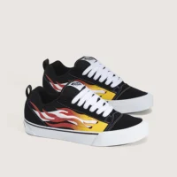 Tenis Vans Knu Skool Black Flame Red Orange Yellow VN000EE6Y09